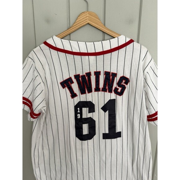 PINK Victoria Secret Minnesota Twins Jersey L Large MLB Stripe Short Sleeves - Picture 6 of 6